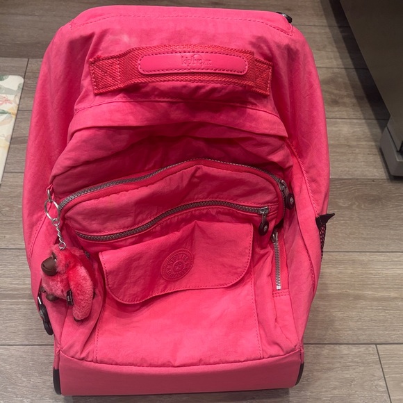 Kipling Pink Rollinv Backpack - Picture 1 of 9